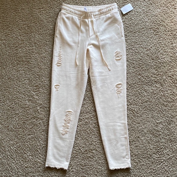 ALO Yoga Pants - ALO Yoga Distressed Lounge Pants Sweatpants Sz M